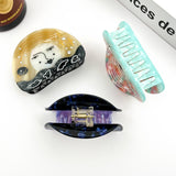 Moon & Starry Sky Acetate Claw Clip, Smiley Face Hair Clip: Purple