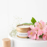 Sea Salt & Orchid - 4 oz Gold Travel Candle