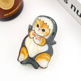 Acetate Cat Hair Claw Clip: Gray