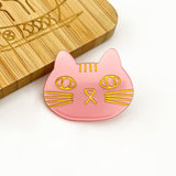 Cute Acetate Cat Hair Clip, Animal Hair Barrette: Dark Pink