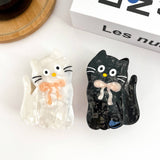 Tilt Head Cat Hair Clip, Acetate Claw Clip: Black