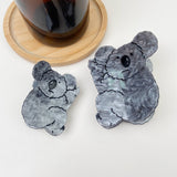Cute Cartoon Koala Hair Clip: Gray / 3.7inch