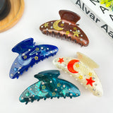 4.1'' Moon Claw Clip,Star Hair Clip: Green