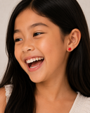 Apple Enamel Flat Back Kids Earrings