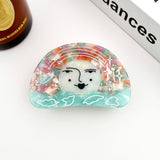 Moon & Starry Sky Acetate Claw Clip, Smiley Face Hair Clip: Purple