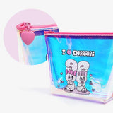 Esther Bunny Aesthetic Hologram Pouch – Cute Makeup & Travel Bag