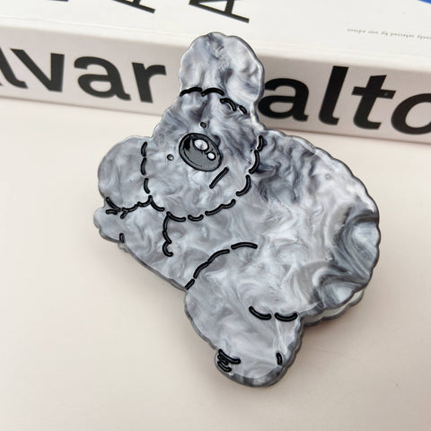 Cute Cartoon Koala Hair Clip: Gray / 3.7inch