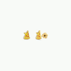 Pizza Enamel Flat Back Kids Earrings