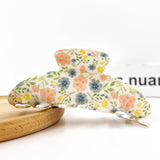 Floral Hair Claw Clip, Oil Painting Hair Clip: Pink