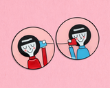 BFF Best Friend enamel pin set