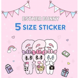 Esther Bunny Epoxy Deco 5 Size Stickers: Esther Bunny
