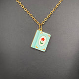 Enamel Book Necklace