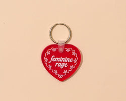 Feminine Rage (Doily Heart) PVC Keychain