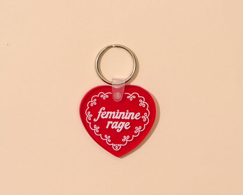Feminine Rage (Doily Heart) PVC Keychain