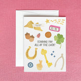 Sending You All of The Luck Greeting Card | Good Luck Card