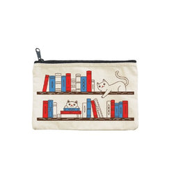 Bookshelf Cats pouch