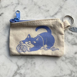 Cat coin pouch with keyring