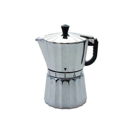 plastic moka pot kitchen timer silver