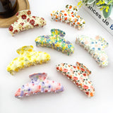 Floral Hair Claw Clip, Oil Painting Hair Clip: Pink
