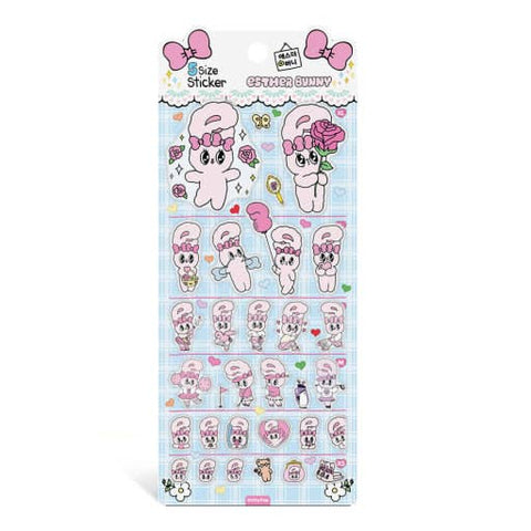 Esther Bunny Epoxy Deco 5 Size Stickers: Esther Bunny