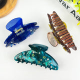 4.1'' Moon Claw Clip,Star Hair Clip: Green