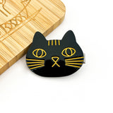 Cute Acetate Cat Hair Clip, Animal Hair Barrette: Black