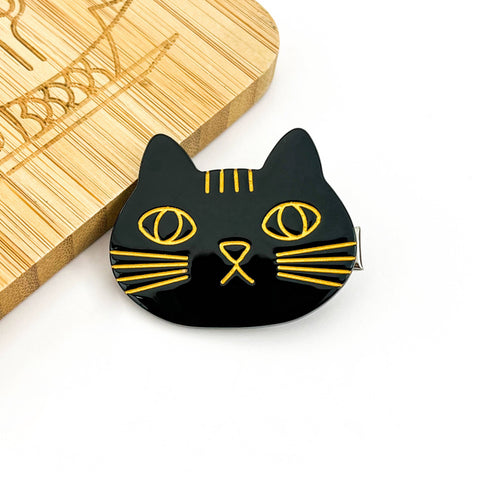 Cute Acetate Cat Hair Clip, Animal Hair Barrette: Black