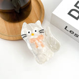 Tilt Head Cat Hair Clip, Acetate Claw Clip: Black