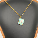 Enamel Book Necklace