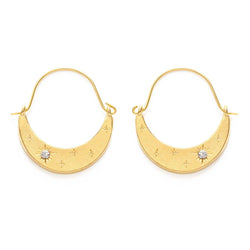 Starlight Crescent Earrings: Crystal