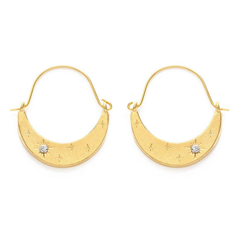 Starlight Crescent Earrings: Crystal