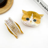 Cute Cat Head Claw Clip, Acetate Animal Hair Clip