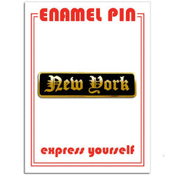 New York NYC (Old English) Pin