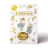 Floral Cats Drop Earrings