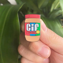 Gif Peanut Butter Jar Enamel Pin