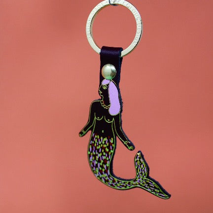 Mermaid leather Keychain