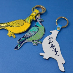 Fearl  Pigeon Leather Keychains