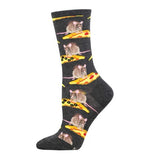 Pizza Rat Womens Crew Sock