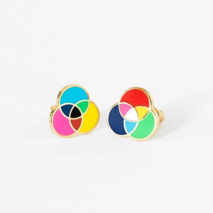 Rbg & Cmyk stud earrings