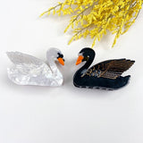 Black & White Swan Hair Claw Clips