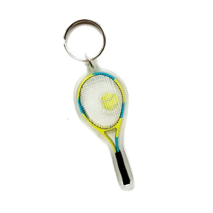 Tennis Racket with Tennis Ball Shaker Keychain