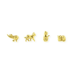 cast metal cat gold magnets set of 4