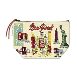 NY  vintage print icon zippered pouch by cavellini