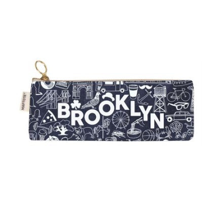 Brooklyn  blue denim pencil case 