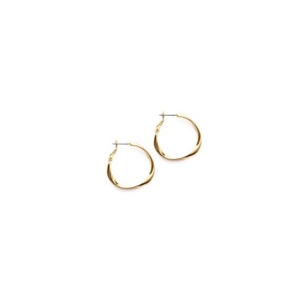 Twisted gold hoops with surgical steel posts