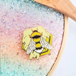 Honey bee enamel pin