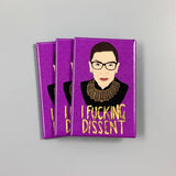 I fucking dissent RBG purple magnet