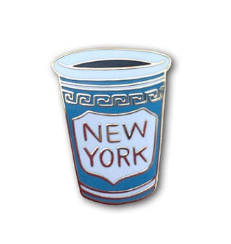 NY coffee cup enamel pin
