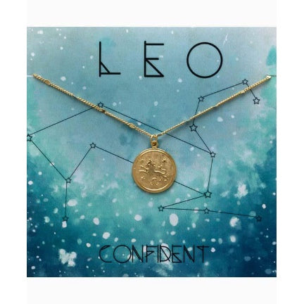 Zodiac medallion gold plate Leo