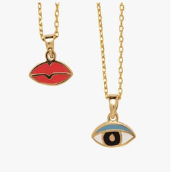 Lips/Eye  double sided necklace